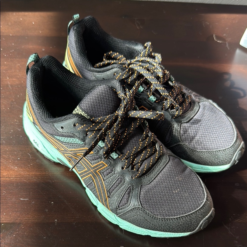 Black and Teal ASICS